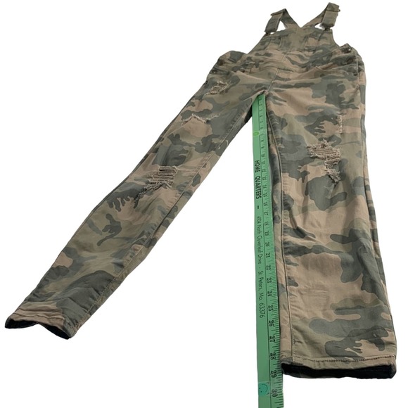 Camo Overalls Stretch Jump Suit Bibs Distressed Outdoor Country Size 4 - Picture 5 of 14